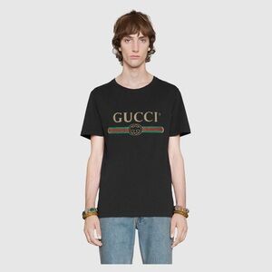 GUCCI Oversize washed T-shirt with Gucci logo